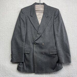 Pierre Balmain Gray Wool Double Breasted Sport Coat Blazer Men’s Sz 40R Classic
